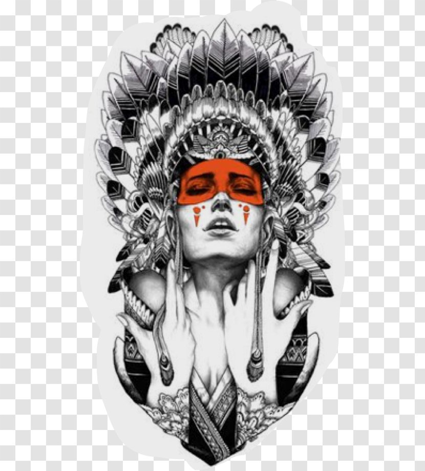War Bonnet Tattoo Artist Indigenous Peoples Of The Americas Native Americans In United States - Abziehtattoo - Indian Warrior Transparent PNG