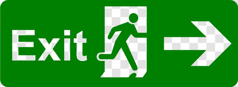 Exit Sign Emergency Safety Signage - Silhouette - Picture Transparent PNG