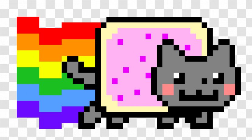 Nyan Cat Pixel Art YouTube - Bead - Origami Letters Transparent PNG