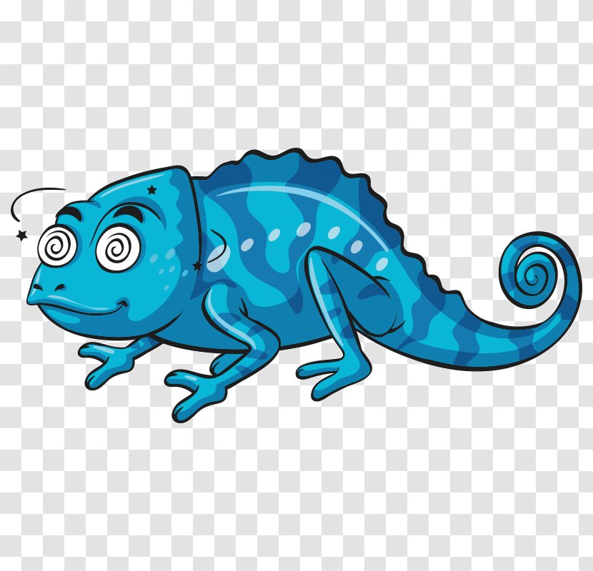Chameleons Lizard Cartoon - Vertebrate Transparent PNG