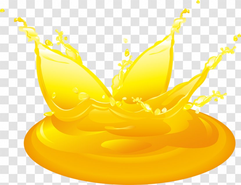 Orange Juice - Yellow - Golden Oil Drops Transparent PNG
