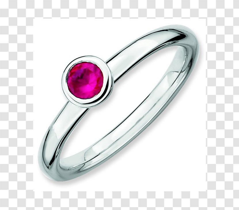Ruby Tourmaline Wedding Ring Birthstone - Silver Transparent PNG