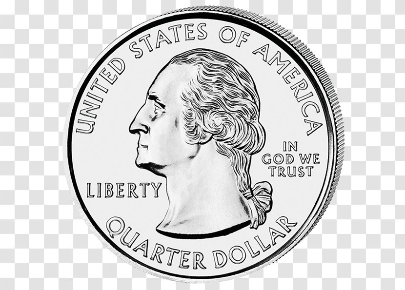 Coin 50 State Quarters Connecticut Silver - Black And White Transparent PNG