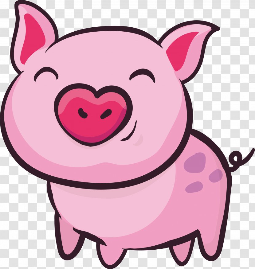 Domestic Pig Clip Art - Illustration - Pink Cute Little Transparent PNG