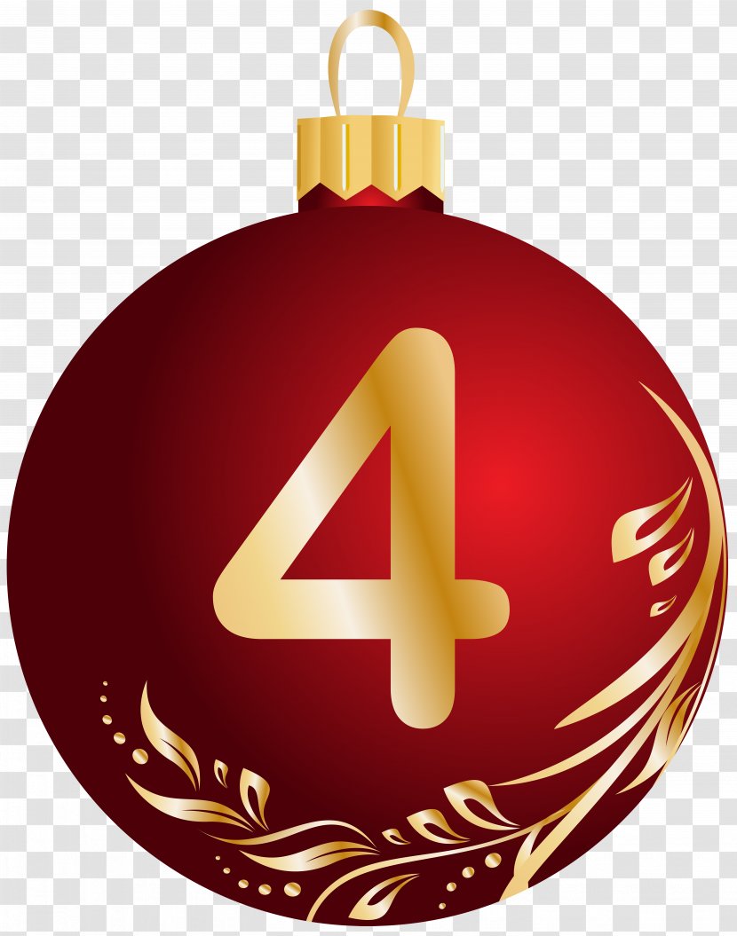 Christmas Ball Clip Art - Tree - Number Four Transparent Image Transparent PNG