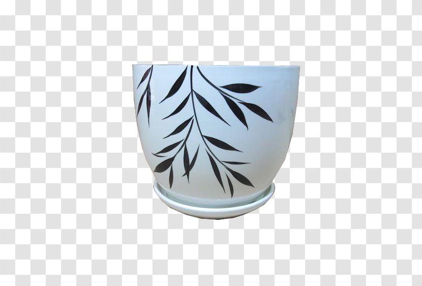 Flowerpot Ceramic Vase - Bamboo - White Pattern Pots Transparent PNG
