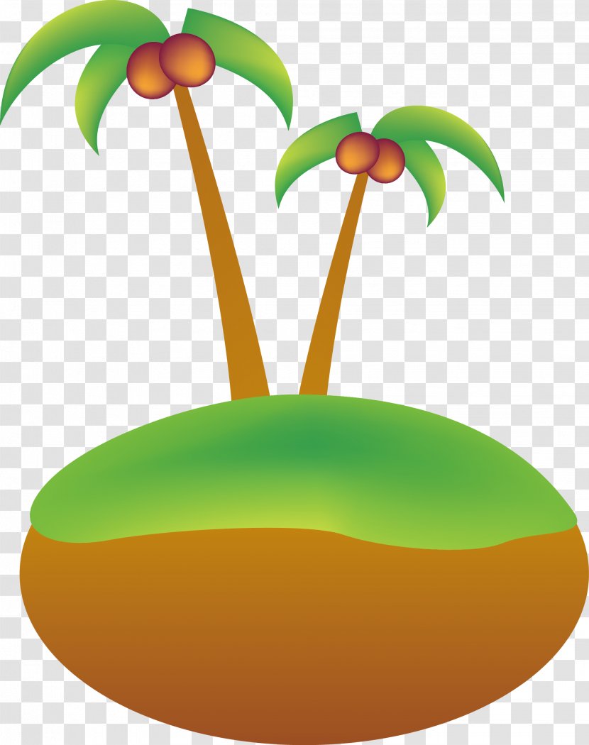 Coconut Euclidean Vector Tree - Arecaceae - Cartoon Island Transparent PNG