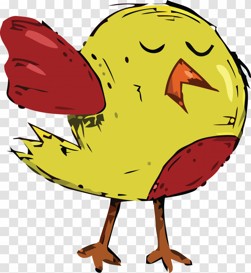 Chicken Landfowl Cartoon Yellow Beak Transparent PNG