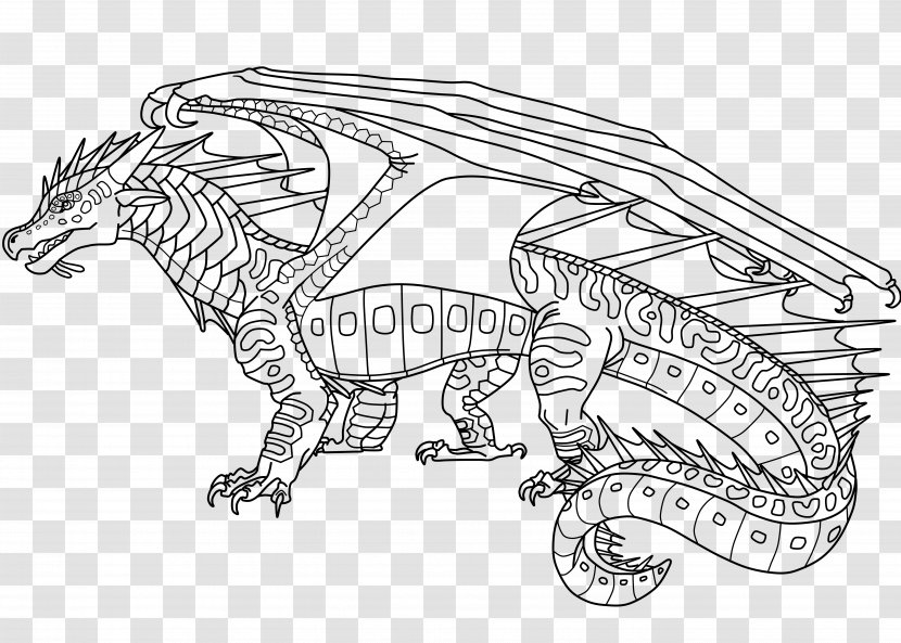 Line Art Wings Of Fire Coloring Book Dragon - Color - Biopharmaceutical Pages Transparent PNG