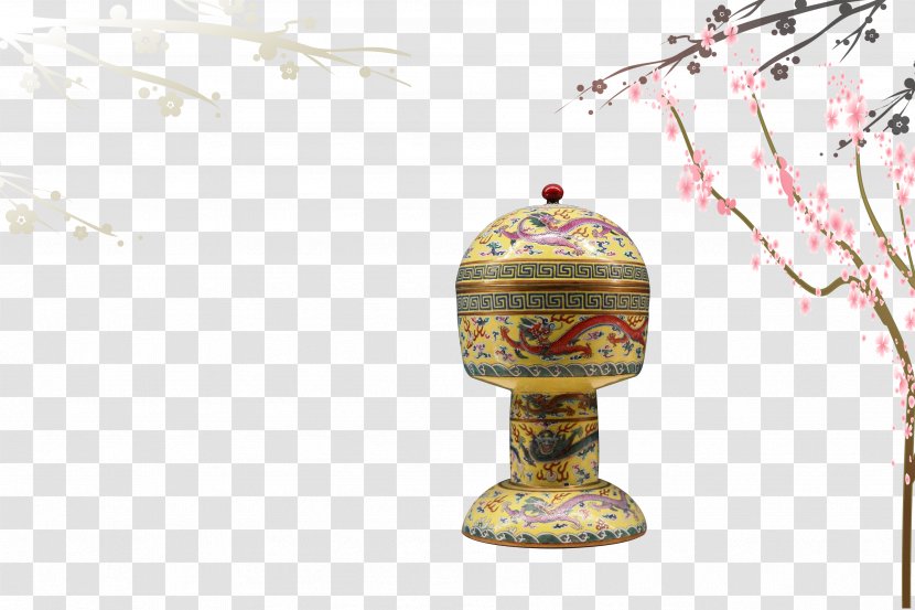 Jingdezhen Ceramic Porcelain - Dragon Pattern And Flowers Transparent PNG