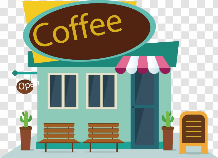 Coffee Cafe Fast Food Clip Art - Restaurant - Vector Map Shop Transparent PNG