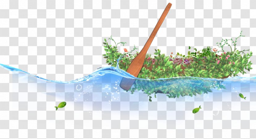 Rowing Child - Water - Free Floating Caochuan Pull Material Transparent PNG
