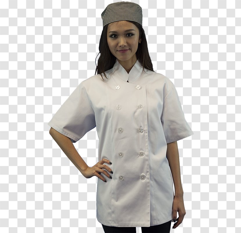 Sleeve Clothing Chef's Uniform Shirt - Scrubs - Female Chef Transparent PNG