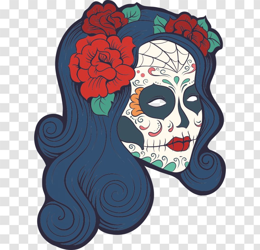 Day Of The Dead Skull - Head - Drawing Plant Transparent PNG