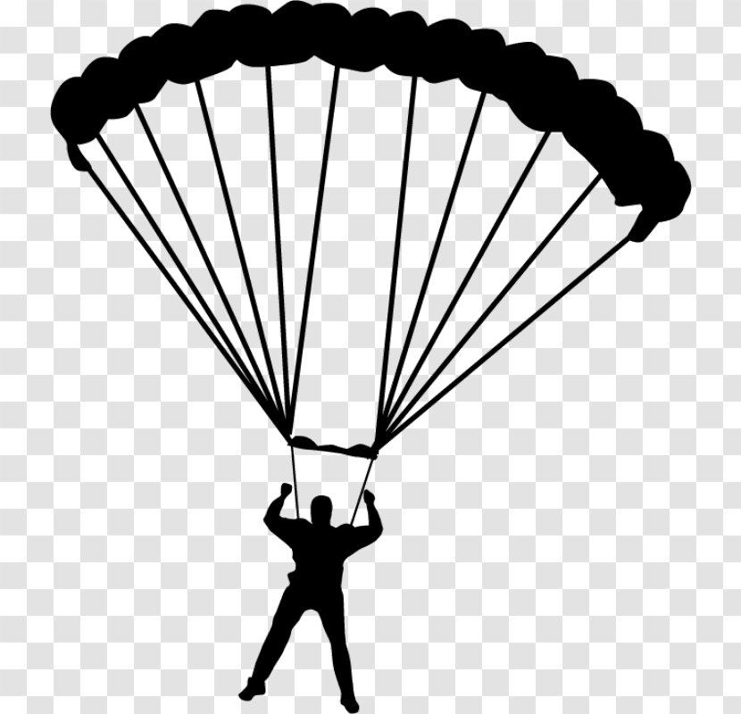 Parachute Parachuting Drawing Paratrooper - Sticker Transparent PNG