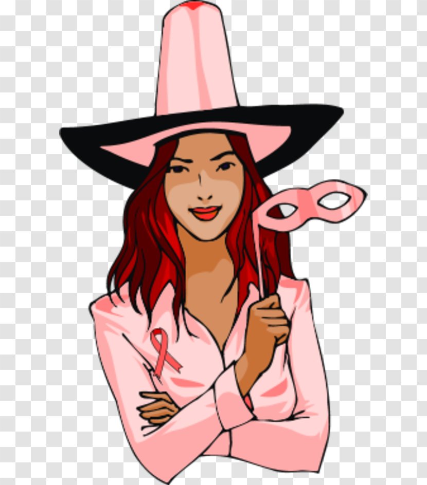 Female Mask Woman Clip Art - Flower - Top Hat Outline Transparent PNG