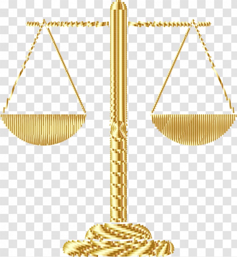 Measuring Scales Lady Justice Court Clip Art - Lawyer - Gold Transparent PNG