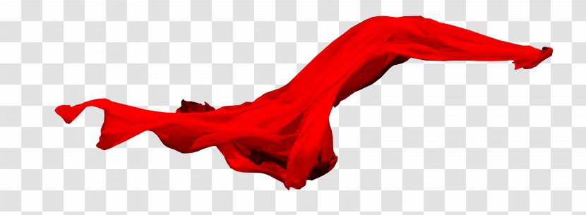 Red Ribbon Textile - Satin - Floating Transparent PNG