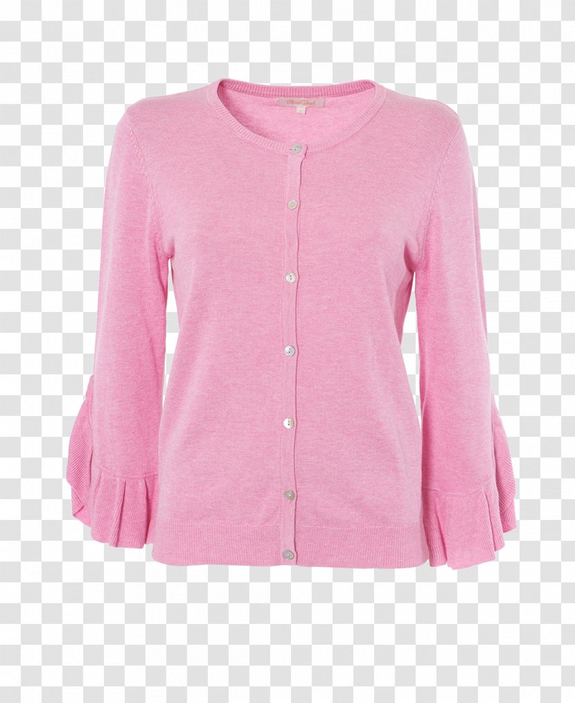 Cardigan Pink M Blouse Neck Sleeve - Outerwear Transparent PNG