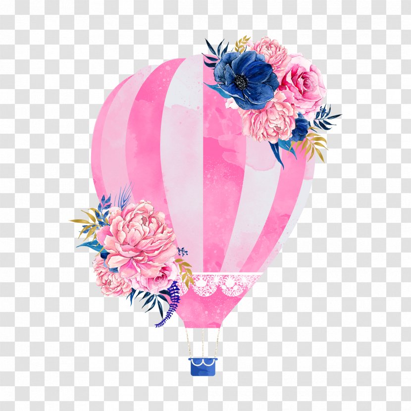 Wedding Invitation Hot Air Balloon Clip Art - Petal - Pink Transparent PNG