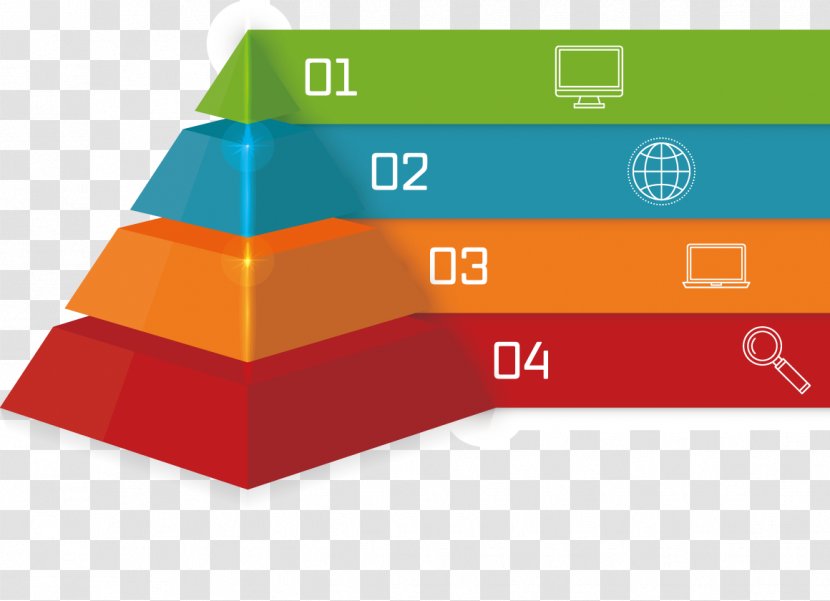 Infographic Graphic Design Chart - Pyramid - Vector Creative Three-dimensional Triangular Profile Transparent PNG