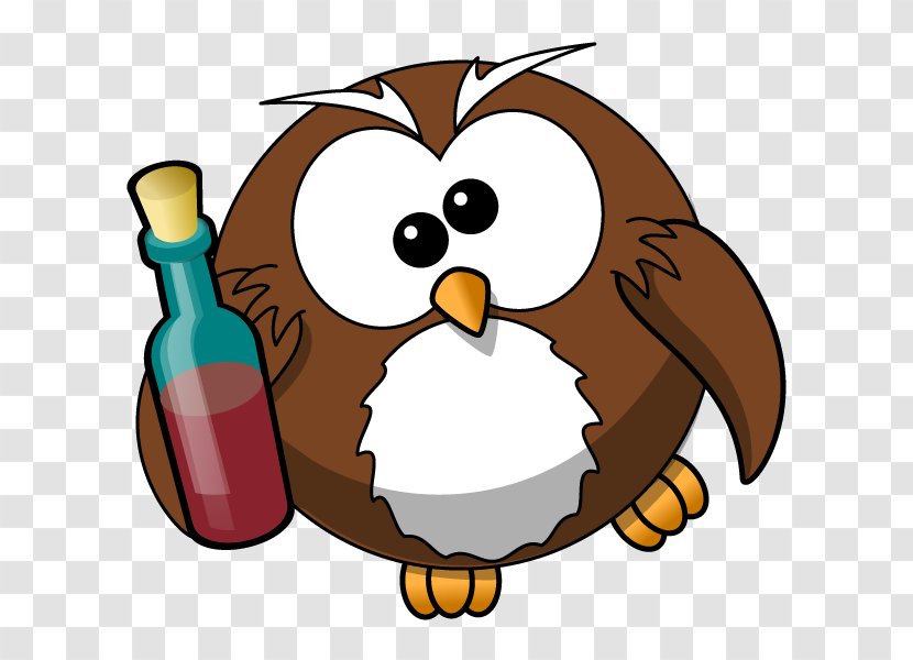 Owl Cartoon Alcohol Intoxication Clip Art - Food - Drunk Transparent PNG