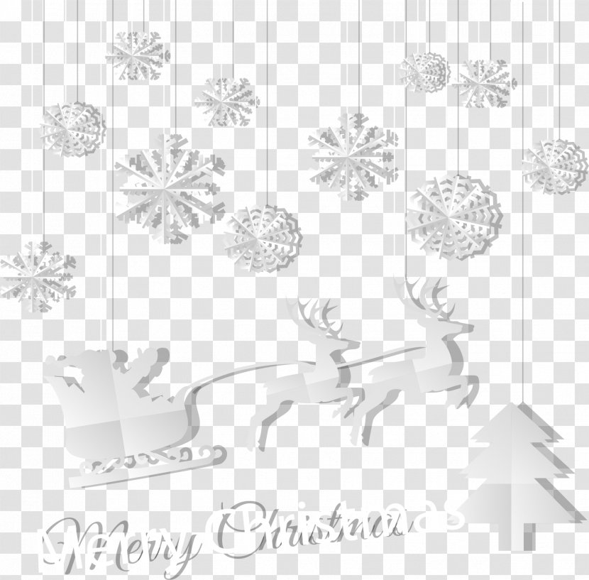 White Pattern - Santa Claus With Snowflake Background Transparent PNG