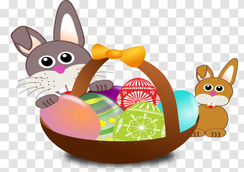 Cute Easter Basket With Eggs Happy Easter Day Basket Transparent PNG