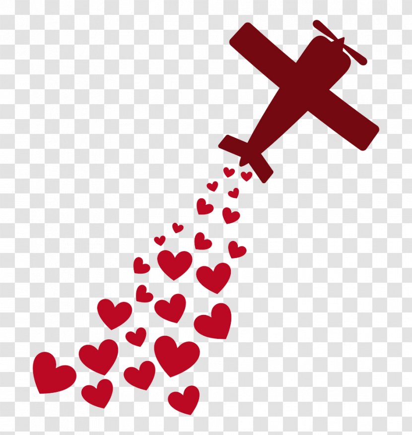 Airplane Love Heart Romance - Flower - Plane And Photos Transparent PNG