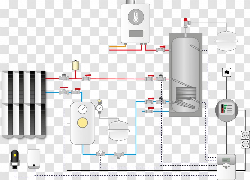 Central Heating System Diagram Radiator Transparent PNG