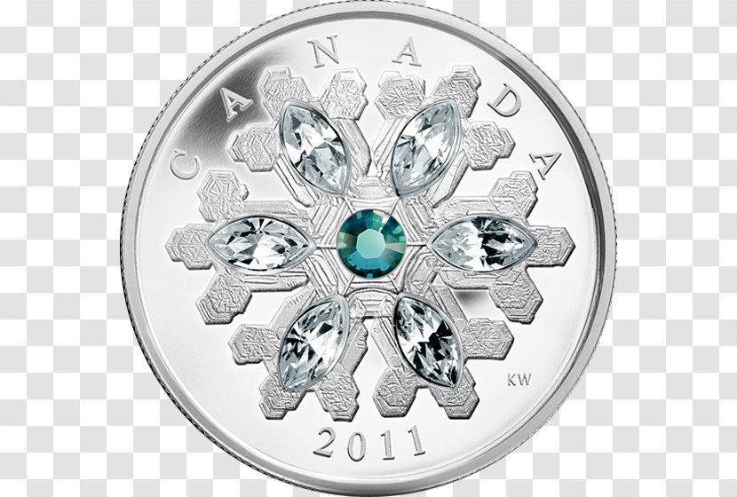 Canada Silver Coin Snowflake - Emerald - Elements Transparent PNG