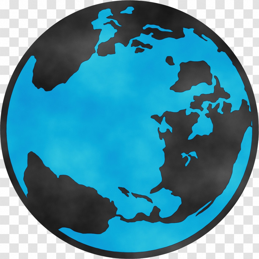 Aqua Turquoise Earth Globe World Transparent PNG
