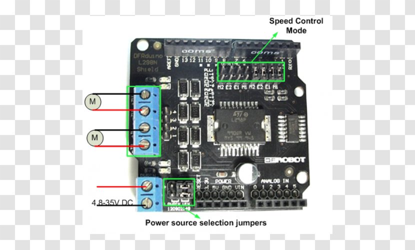 Electric Motor DC Controller H Bridge Arduino - Electronic Component - Shield Transparent PNG