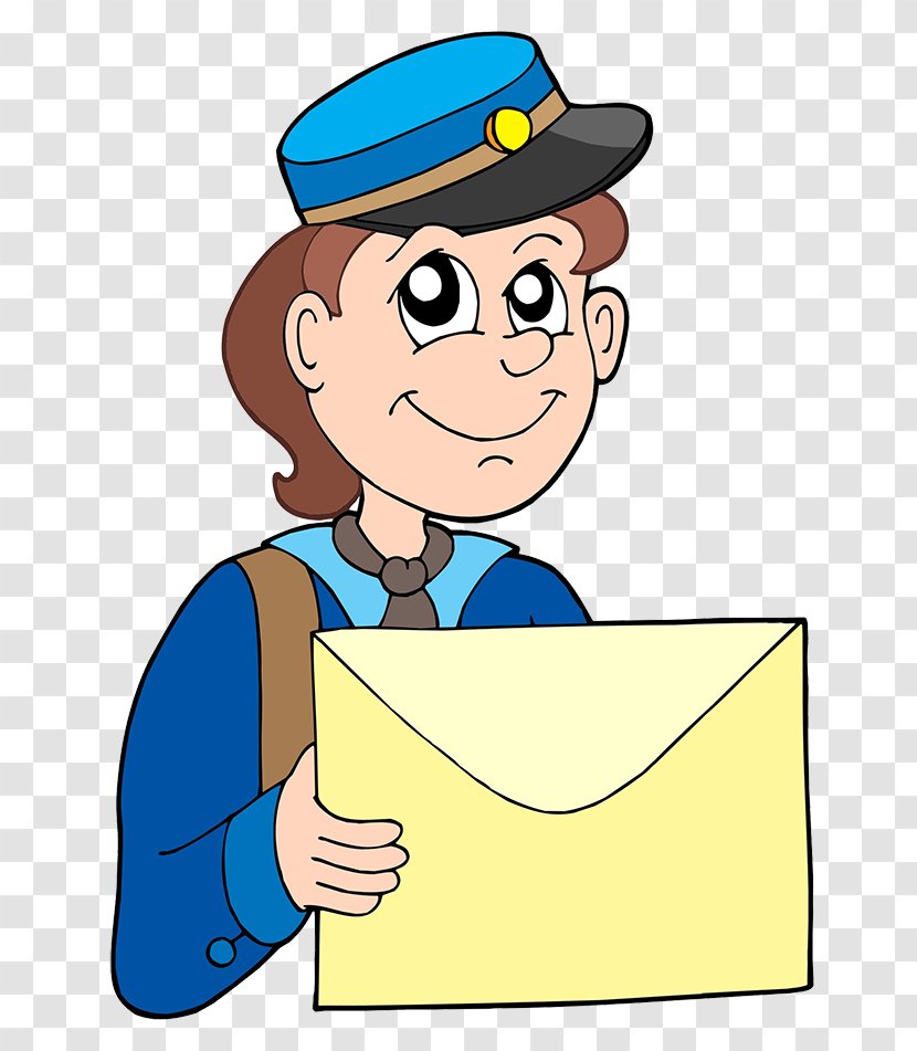 Mail Carrier Clip Art - Watercolor - Postal Service Personnel In Blue Hats Transparent PNG