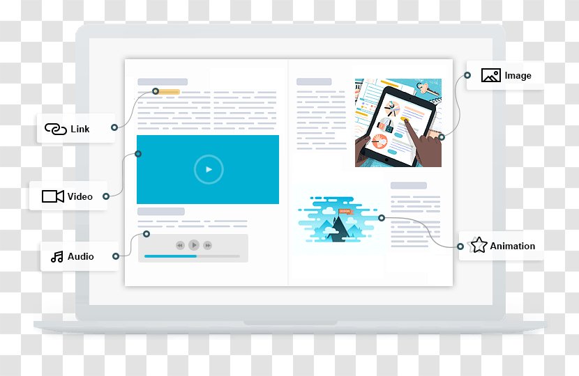 Flip Book PDF Brochure HTML - Design Transparent PNG