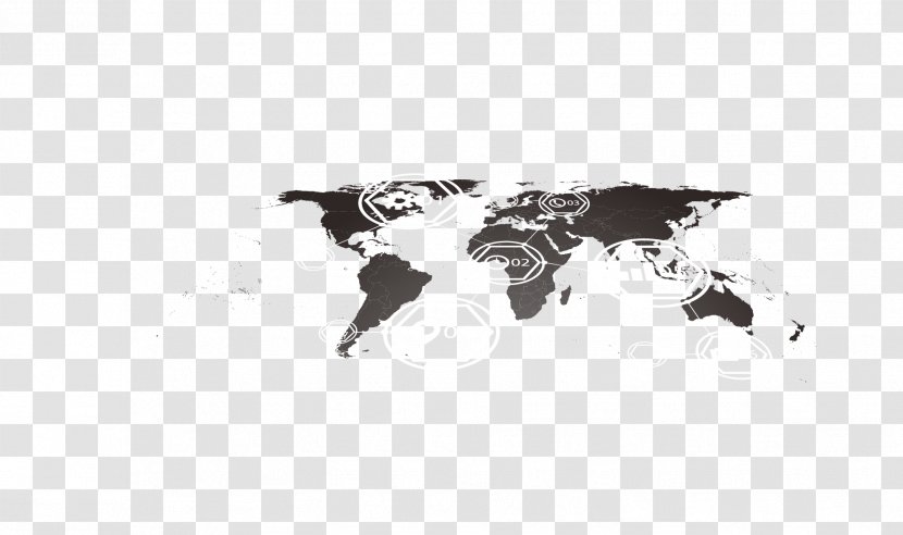 World Map Illustration - Vector Black Business Technology Transparent PNG