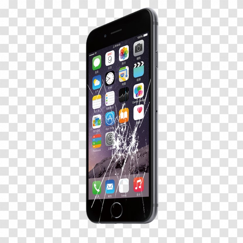 IPhone 4 Smartphone 4G Apple LTE - Multimedia - Black Broken Screen Phone Transparent PNG