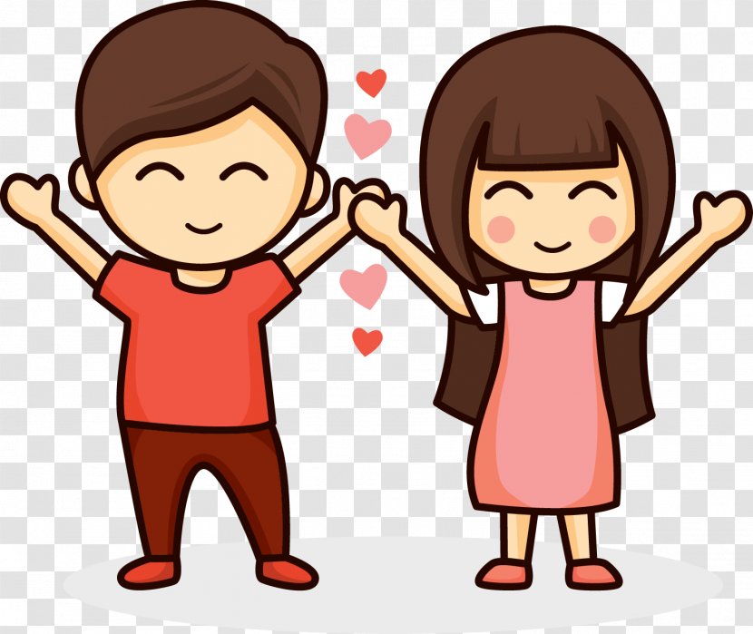 The Lovers Drawing Couple - Flower - Cartoon Warm Transparent PNG