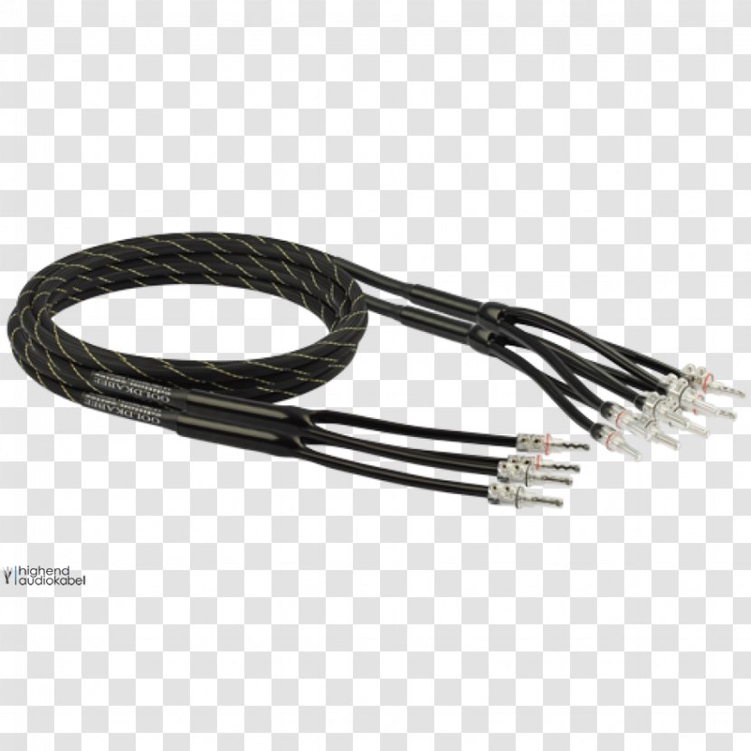 Coaxial Cable Bi-wiring Electrical Kabel Głośnikowy Wire - Rhodium - Gold Transparent PNG