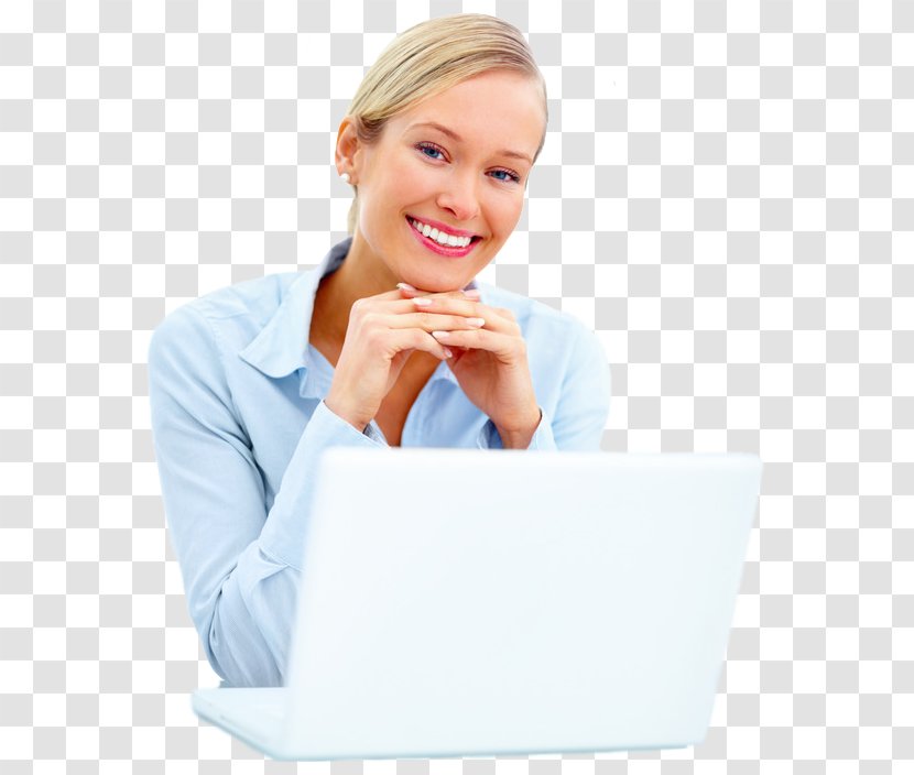Laptop IPad Smile Woman Business - Job - Black Transparent PNG