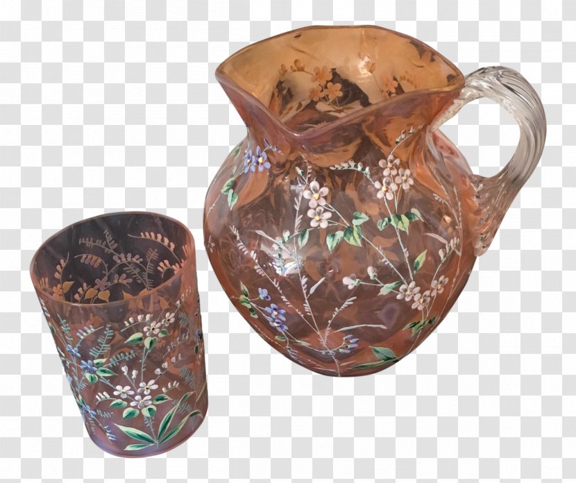 Ceramic Pottery Tableware Artifact Cup - Hand-painted Floral Material Transparent PNG