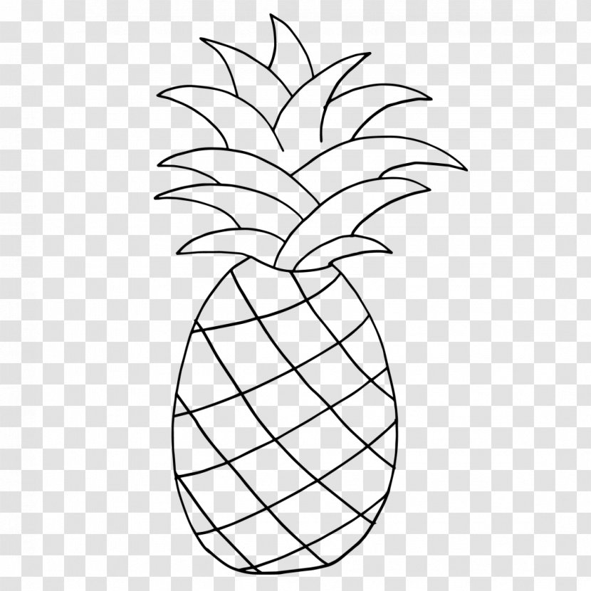 Pineapple Line Art Drawing Clip - Stencil - Pattern Transparent PNG