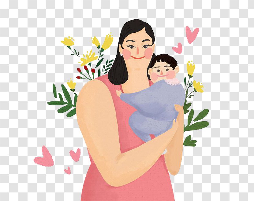 South Korea Mother Child Cartoon Illustration - Silhouette - And Transparent PNG