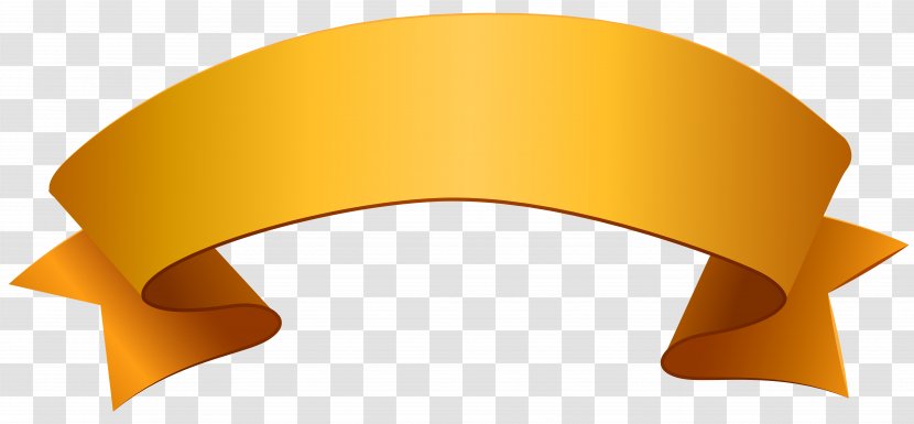Banner Orange Ribbon Clip Art - Gold Ribbons Transparent PNG