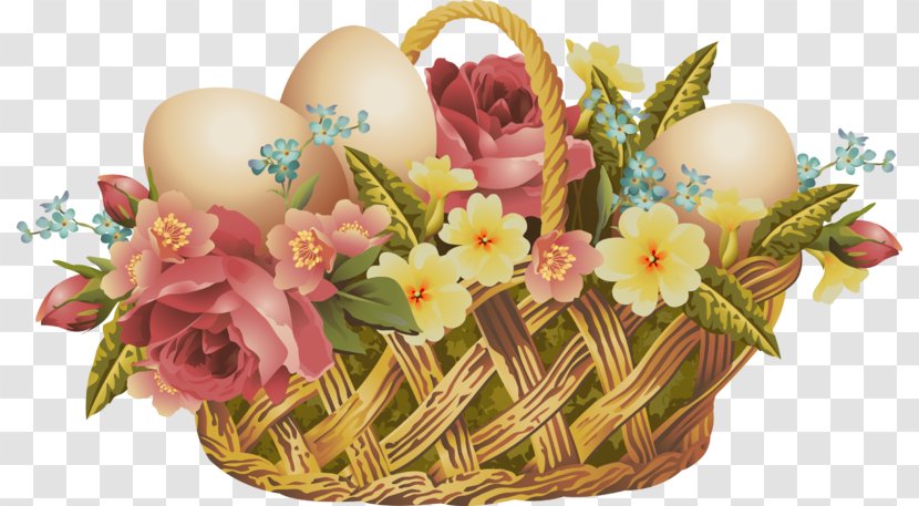 Easter Bunny Basket Egg - Flower Transparent PNG