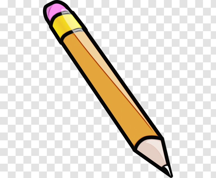 Clip Art Yellow Pencil Line Softball Bat - Writing Implement Transparent PNG