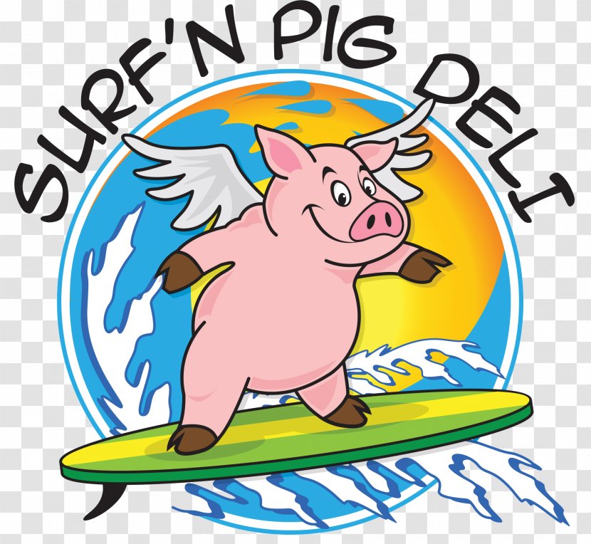 Surf'n Pig BBQ Barbecue Grill Pulled Pork Clip Art Domestic - Artwork Transparent PNG