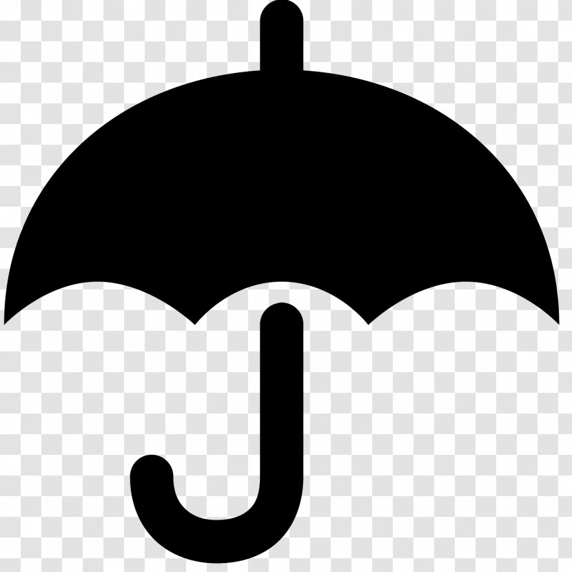 Umbrella Clip Art - Black - Handle Vector Transparent PNG