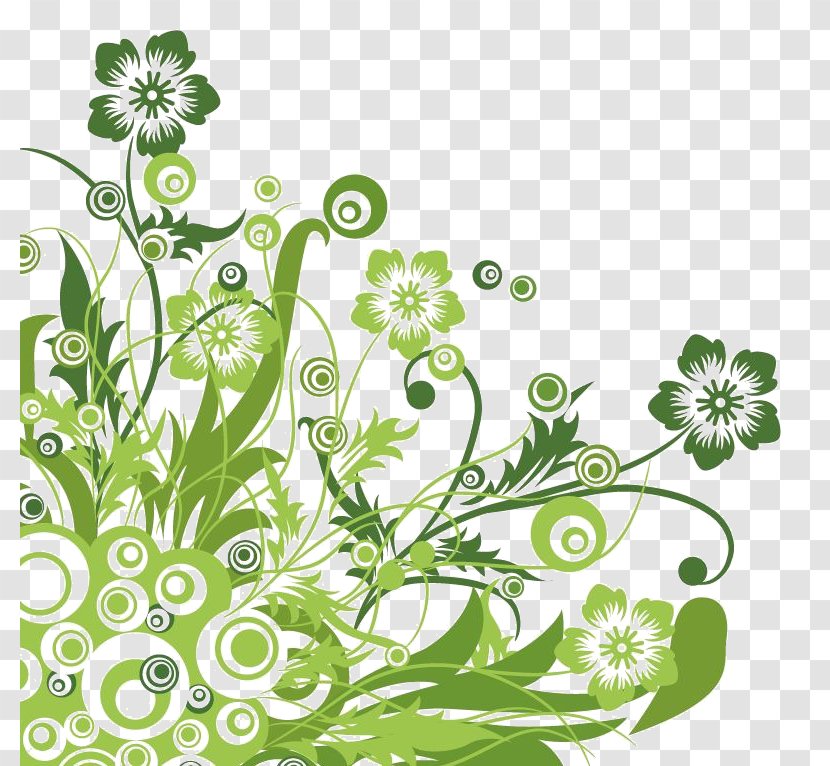 Flower Floral Design Clip Art - Illustrator - Green Transparent PNG