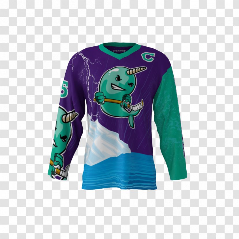 T-shirt Hockey Jersey Sleeve Ice - Narwhal Transparent PNG